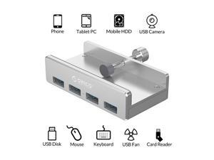 ORICO USB 3.0 HUB, Monitor-Edge and Desk-Edge USB 3.0 4-Port Clip-Type Hub, Extra Power Supply, Space-Saving, Compact USB 3.0 Clamp Hub, Ultra-Portable Travel Hub for Laptop ORICO USB 3.0 HUB, Monitor-Edge and Desk-Edge USB 3.0 4-Port Clip-Type Hub, Extra Power Supply, Space-Saving, Compact USB 3.0 Clamp Hub, Ultra-Portable Travel Hub for Laptop