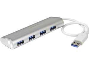 StarTech.com ST43004UA 4 Port Portable USB 3.0 Hub with Built-in Cable - Aluminum and Compact USB Hub