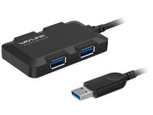 Wavlink USB 3.0 Hub with 4 Ports and LED Indicator Super Speed USB 3.0 4-Port HUB USB Splitter Up To 5Gbps Built-in Cable USB Extender for iMac, MacBook Air, MacBook Pro, MacBook, Mac Mini, PC, Laptop