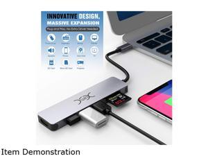 USB C Hub, 7-in-1 USB C Adapter, with 4K USB C to HDMI, microSD/SD Card Reader, 3 USB 3.0 Ports, with 60W Power Delivery for MacBook Pro, ChromeBook, XPS, Galaxy S9/S8, and More USB C Hub, 7-in-1 USB C Adapter, with 4K USB C to HDMI, microSD/SD Card Reader, 3 USB 3.0 Ports, with 60W Power Delivery for MacBook Pro, ChromeBook, XPS, Galaxy S9/S8, and More