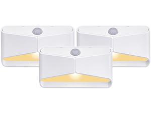 Mr Beams MB710A Wireless Motion Sensing 15 Lumen LED Amber Sleep Friendly Night Light, White, 3-Pack