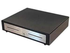 APG Vasario Series Standard Duty Cash Drawer, 19” x 15”, Dual Media Slots, Multipro 24V, Fixed 4X7 Till, Stainless Steel Front, Black, Requires Cable - VBS320-BL1915-CC APG Vasario Series Standard Duty Cash Drawer, 19” x 15”, Dual Media Slots, Multipro 24V, Fixed 4X7 Till, Stainless Steel Front, Black, Requires Cable - VBS320-BL1915-CC