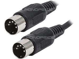 Monoprice MIDI Cable - 15 Feet - Black With Keyed 5-pin DIN Connector, Molded Connector Shells Monoprice MIDI Cable - 15 Feet - Black With Keyed 5-pin DIN Connector, Molded Connector Shells