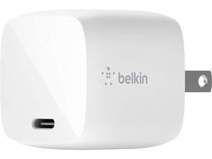 Belkin 30W USB-C Wall Mount GaN Charger PD Power Delivery for iPhone Fast Charger, MacBook Pro Charger, iPad Pro, Pixel, Galaxy, and More (WCH001DQWH)