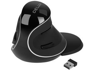 DELUX Wireless Vertical Mouse, 2.4G RF Wireless Ergonomic Computer Mouse with USB Receiver, 6 Buttons, 3 Adjustable DPI and Removable Palm Rest, Natural Grip Mice (M618PLUS Wireless-Black) DELUX Wireless Vertical Mouse, 2.4G RF Wireless Ergonomic Computer Mouse with USB Receiver, 6 Buttons, 3 Adjustable DPI and Removable Palm Rest, Natural Grip Mice (M618PLUS Wireless-Black)