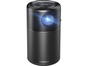 Nebula Capsule, by Anker, Smart Wi-Fi Mini Projector, Black, 100 ANSI Lumen Portable Projector, 360° Speaker, Movie Projector, 100 Inch Picture, 4-Hour Video Playtime, Outdoor Projector—Watch Anywhere