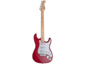 Monoprice Indio Cali Classic Electric Guitar - Wine Red, With Gig Bag Monoprice Indio Cali Classic Electric Guitar - Wine Red, With Gig Bag