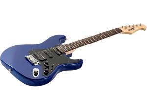 Monoprice Indio Cali Classic HSS Electric Guitar - Blue, With Gig Bag Monoprice Indio Cali Classic HSS Electric Guitar - Blue, With Gig Bag