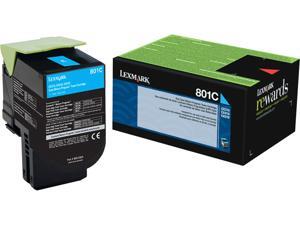 Lexmark (801C) Cyan Return Program Toner Cartridge (1 000 Yield) 80C10C0 Lexmark (801C) Cyan Return Program Toner Cartridge (1 000 Yield) 80C10C0
