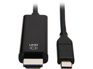 Tripp Lite U444-006-H4K6BE USB-C to HDMI Adapter, M/M, Black, 6 ft. - 5.91 ft HDMI/Thunderbolt 3 A/V Cable for Smartphone, Projector, Chromebook, Notebook, Monitor, Tablet, Audio/Video Device, MacBook