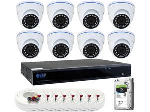GW 5 Megapixel HD 1920P Complete Security System | (8) x 5MP Outdoor Dome Security Cameras, 8-Channel Plug and Play 5-In-1 DVR / XVR, Cloud service, Scan QR code to easy remote viewing GW 5 Megapixel HD 1920P Complete Security System | (8) x 5MP Outdoor Dome Security Cameras, 8-Channel Plug and Play 5-In-1 DVR / XVR, Cloud service, Scan QR code to easy remote viewing