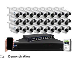 GW 4K UltraHD 8MP Security Camera System, 32-channel H.265 UHD 4K NVR, 24 x 4K 8 Megapixel Waterproof Bullet PoE IP Cameras, Smart AI Face Recognition Human/Vehicle Detection, 8TB HDD GW 4K UltraHD 8MP Security Camera System, 32-channel H.265 UHD 4K NVR, 24 x 4K 8 Megapixel Waterproof Bullet PoE IP Cameras, Smart AI Face Recognition Human/Vehicle Detection, 8TB HDD
