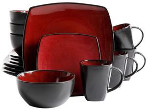 Soho Lounge 16 pc Dinnerware, Red Square Shape (Service for 4) Soho Lounge 16 pc Dinnerware, Red Square Shape (Service for 4)