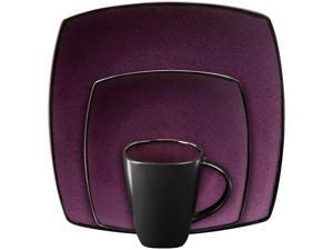 Gibson Soho Lounge Square 16-piece dinnerware set Purple Gibson Soho Lounge Square 16-piece dinnerware set Purple