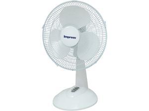 Impress IM-712 12" Oscillating Table Fan, White Impress IM-712 12" Oscillating Table Fan, White