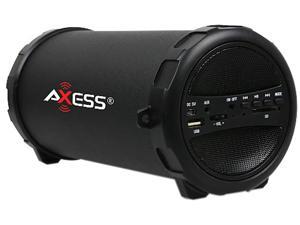 Axess Portable Bluetooth Hi-Fi Cylinder Loud Speaker with AUX Inputs - Black