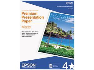 Epson S041257 Inkjet Paper Letter - 8.50" x 11" - Matte - 50 / Pack - White