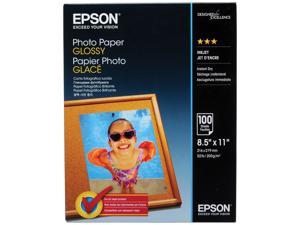 Epson S041271 Glossy Photo Paper, 52 lbs, Glossy, 8-1/2 x 11, 100 Sheets/Pack