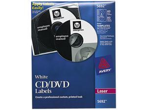 Avery Laser CD Labels Matte White 40/Pack 5692 Avery Laser CD Labels Matte White 40/Pack 5692