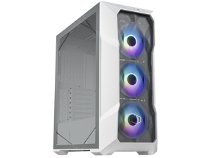 Cooler Master TD500 Mesh V2 White Gaming Airflow ATX Mid-Tower Case, Polygonal Mesh Panel, Crystalline Tempered Glass, 3x 120mm ARGB Fans, USB 3.2 Gen 2 Type C, 360 Radiator (TD500V2-WGNN-S00)