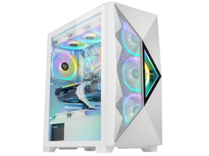 Antec Dark League DF800 FLUX, FLUX Platform, 5 x 120 mm Fans Included, ARGB & PWM Fan Controller, Tempered Glass Side Panel, Geometrical Mesh Front, Mid-Tower ATX Gaming Case (White)