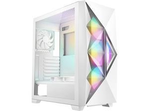 Antec Dark League DF800 FLUX, FLUX Platform, 5 x 120 mm Fans Included, ARGB & PWM Fan Controller, Tempered Glass Side Panel, Geometrical Mesh Front, Mid-Tower ATX Gaming Case (White)