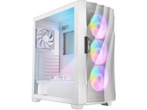 Antec Dark League DF700 FLUX, Mid Tower ATX Gaming Case, FLUX Platform, 5 x 120mm Fans Included, ARGB & PWM Fan Controller, Tempered Glass Side Panel, Three-Dimensional Wave-Shaped Mesh Front (White)