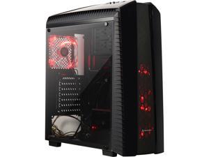 Thermaltake Versa N27 Red LED Fan Edition Black ATX Gaming Mid Tower Computer Case CA-1H6-00M1WN-02
