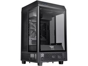 Thermaltake Tower 100 Black Edition Tempered Glass Type-C (USB 3.1 Gen 2) Mini Tower Computer Chassis Supports Mini-ITX, CA-1R3-00S1WN-00
