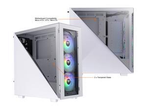 Thermaltake Divider 300 ARGB Snow Triangular Tempered Glass Type-C (USB 3.1 Gen 2) Water Cooling Ready ATX Mid Tower Computer Case with 3 120mm ARGB Rear Fan Pre-Installed, CA-1S2-00M6WN-01 Thermaltake Divider 300 ARGB Snow Triangular Tempered Glass Type-C (USB 3.1 Gen 2) Water Cooling Ready ATX Mid Tower Computer Case with 3 120mm ARGB Rear Fan Pre-Installed, CA-1S2-00M6WN-01