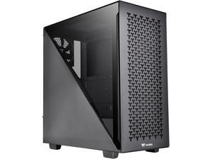 Thermaltake Divider 300 TG Air Front Mesh Black Edition Triangular Tempered Glass Side Panel ATX Mid Tower Computer Case with 2 Pre-installed 120mm Fan CA-1S2-00M1WN-02