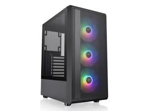 Thermaltake S200 TG Black ATX Mid Tower ARGB Tempered Glass Computer Chassis with Mesh Front Panel CA-1X2-00M1WN-00