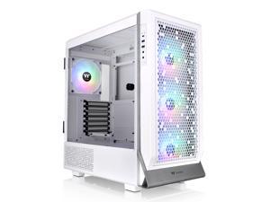 Thermaltake Ceres 500 Snow Edition Mid Tower E-ATX Computer Case with Tempered Glass Side Panel; 4 Preinstalled 140mm PWM ARGB Fans; Rotational PCIe Slots & GPU Holder; CA-1X5-00M6WN-00
