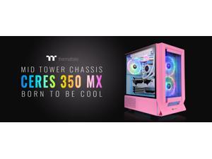 Thermaltake Ceres 350 MX Bubble Pink Mid Tower ATX Case; 3 Pre-installed ARGB Fans; Dual Front Panels; Hidden-Connector Motherboard Compatible; CA-1Z3-00MAWN-00