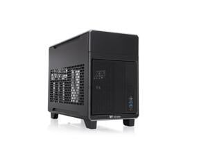 Thermaltake TR100 SFF Chassis mITX Support 18.9 Liters PCIe 4.0 Riser Cable Included 360mm GPU Clearance 280mm Radiator Support Removable PCIe Bracket, Black, CA-11A-00S1NN-00