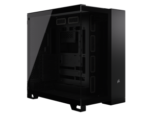 CORSAIR 6500X Mid-Tower Dual Chamber PC Case – Unobstructed view with wraparound front and side glass panels – Fits up to 10x 120mm fans – 4x Radiator Mounting Positions