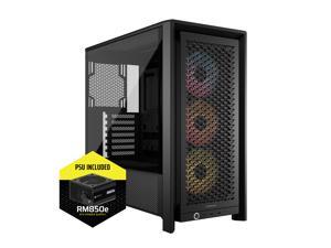 Corsair Frame 4000D Black Steel / Tempered Glass ATX Mid Tower Computer Case with RM850e Power Supply installed