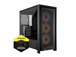Corsair Frame 4000D Black Steel / Tempered Glass ATX Mid Tower Computer Case with RM1000e Power Supply installed
