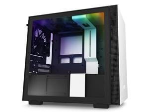 NZXT H210i - Mini-ITX PC Gaming Case - Front I/O USB Type-C Port - Tempered Glass Side Panel Cable Management - Water-Cooling Ready - Integrated RGB Lighting - Steel Construction - White/Black