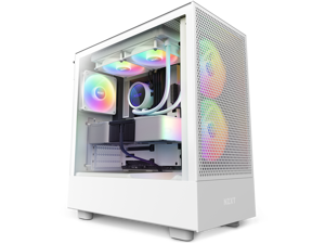 NZXT H Series H5 2023 Flow RGB Edition ATX Mid Tower Chassis White ColorCCH51FWR1