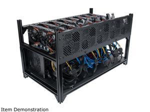 ETH Mining Case 8 GPU Stackable Preassemble Rig Aluminum Open Air Frame for Ethereum /ETC/ZCash/Monero/BTC Easy Mounting Edition 