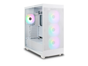 Rosewill Helium Flow White Mid Tower Computer Gaming Case, TG & Mesh Panel, ATX, Tool-less, High-Airflow, 4x 120mm PWM ARGB Fan