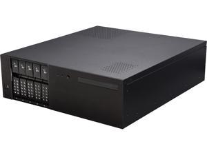 iStarUSA D-350HN-T Black Aluminum / Steel 3U Rackmount Compact 5x3.5" Bay Trayless Hotswap Server Case - Black HDD Handle