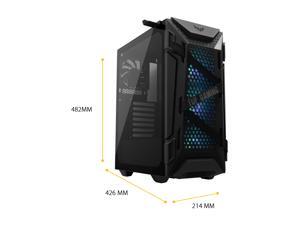 ASUS TUF Gaming GT301 Mid-Tower Compact Case for ATX Motherboards with Honeycomb Front Panel, 3 x 120mm AURA Addressable RBG Fans, Headphone Hanger, and 360mm Radiator Support ASUS TUF Gaming GT301 Mid-Tower Compact Case for ATX Motherboards with Honeycomb Front Panel, 3 x 120mm AURA Addressable RBG Fans, Headphone Hanger, and 360mm Radiator Support