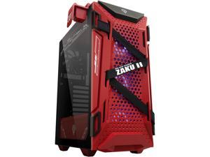 ASUS TUF Gaming GT301 ZAKU II EDITION, with tempered glass side panel, honeycomb front panel, 120mm AURA Addressable RGB fan, headphone hanger and 360mm radiator support, Gundam edition ATX mid-tower