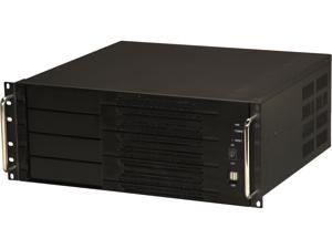 Athena Power RM-4U400S80 Black Aluminum Front Panel and 1.2mm Steel 4U Rackmount Server Case