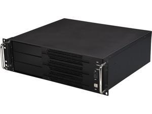Athena Power RM-3U300PR80U2 Black Brushed Aluminum Front Bezel / 1.2mm SECC 3U Rackmount Server Case - OEM