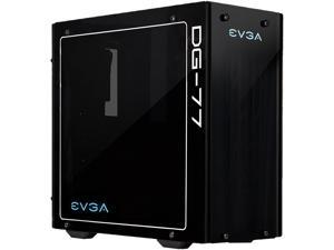 EVGA DG-77 Matte Black Mid-Tower, 3 Sides of Tempered Glass, Vertical GPU Mount, RGB LED and Control Board, K-Boost, Gaming Case 170-B0-3540-KR