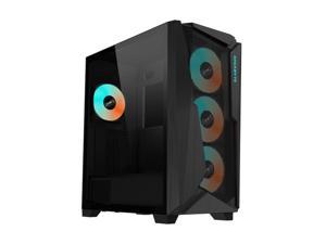 GIGABYTE C301 GLASS - Black Mid Tower PC Gaming Case, Tempered Glass, USB Type-C, ARBG Fans Included (GB-C301G)