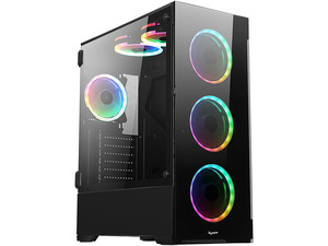 Bgears b-Voguish-RGB Black Computer Case with 6 x 120mm ARGB Fan